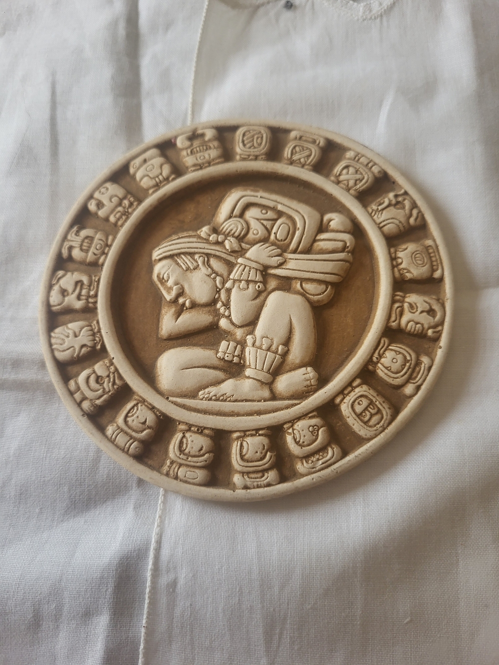Renato Dorfman Decorative Round Pottery Zodiac Calendar Disk Home Decor
